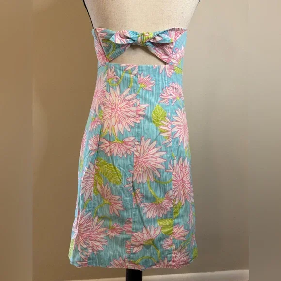 Lilly Pulitzer vintage strapless floral midi dress SZ 6 - Picture 4 of 14